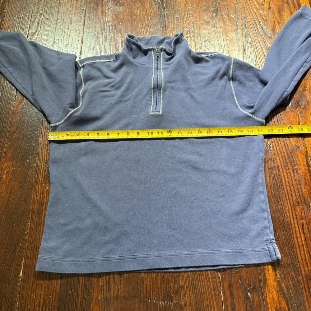 Scott Barber Sweater Mens M‎ Blue Pima Cotton 1/4 Zip Pullover Stretch